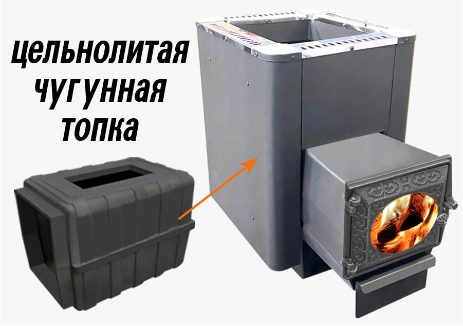Банная чугунная печь Березка "Воевода" 15 (ДТ-3С)