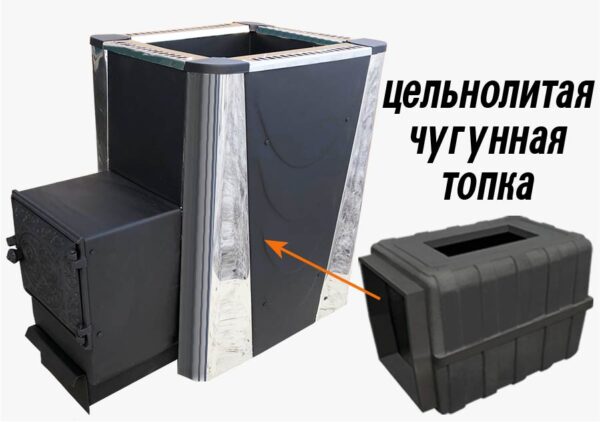 Банная чугунная печь Березка "Воевода" 20 (ДТ-3 Конвектор)