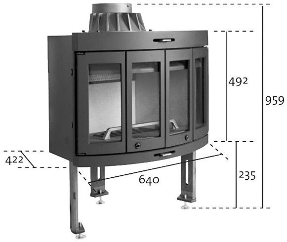 Каминная топка Jotul I 400 Harmony, CB черная краска ВР — изображение 2