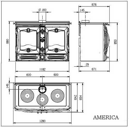 Печь-камин LaNordica America (Black) — изображение 2