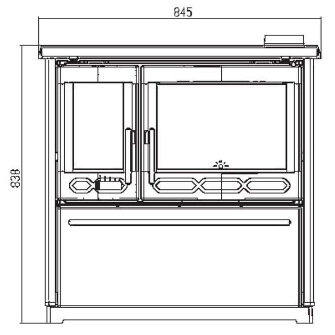 Плита Plamen 850 Glas кремовая, труба справа — изображение 2