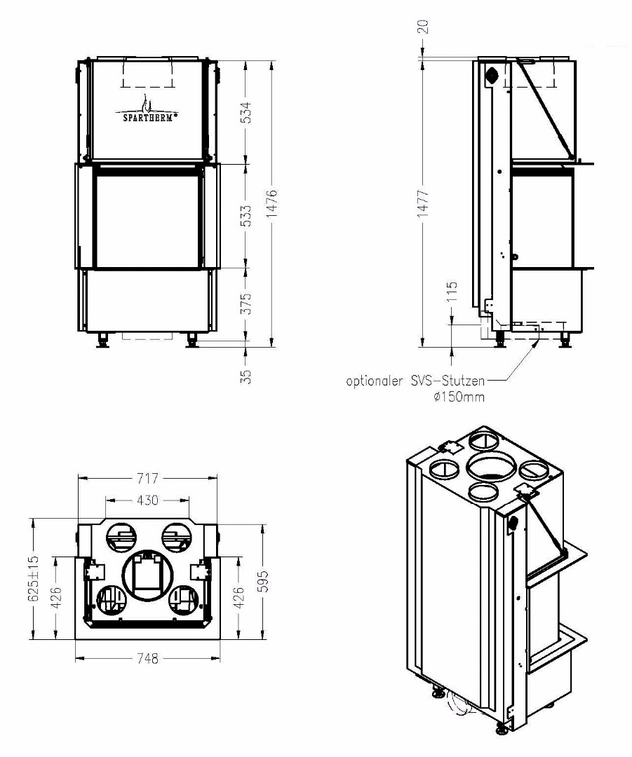 Каминная топка Spartherm Premium A-3RL-60h — изображение 3