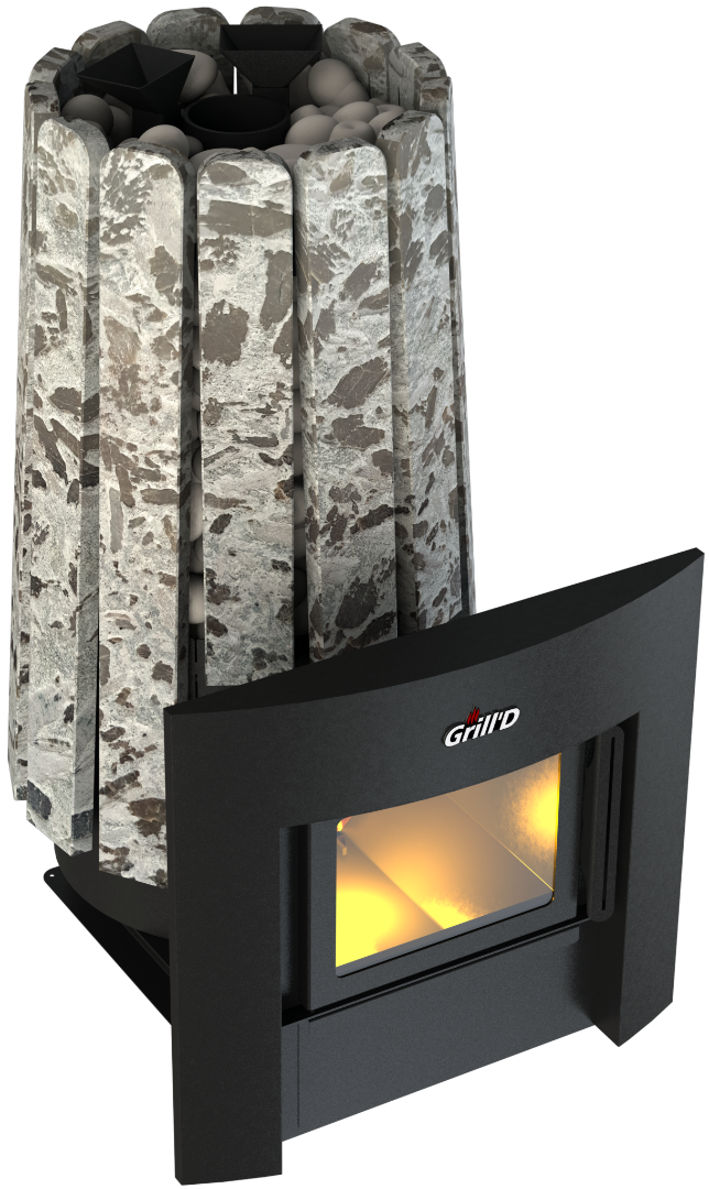 Банная печь Grill'D Cometa Vega 180 Window Stone (Серпентинит)