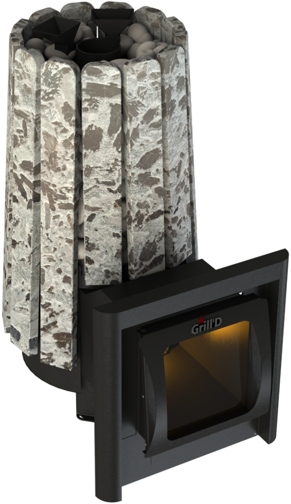 Банная печь Grill'D Cometa Vega 180 Long Window Max Stone Pro (Серпентинит)