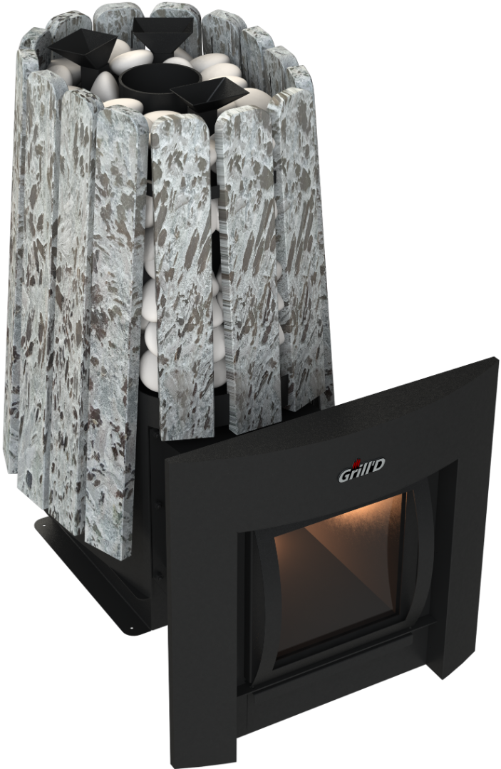Банная печь Grill'D Cometa Vega 350 Window Max Stone (Серпентинит)