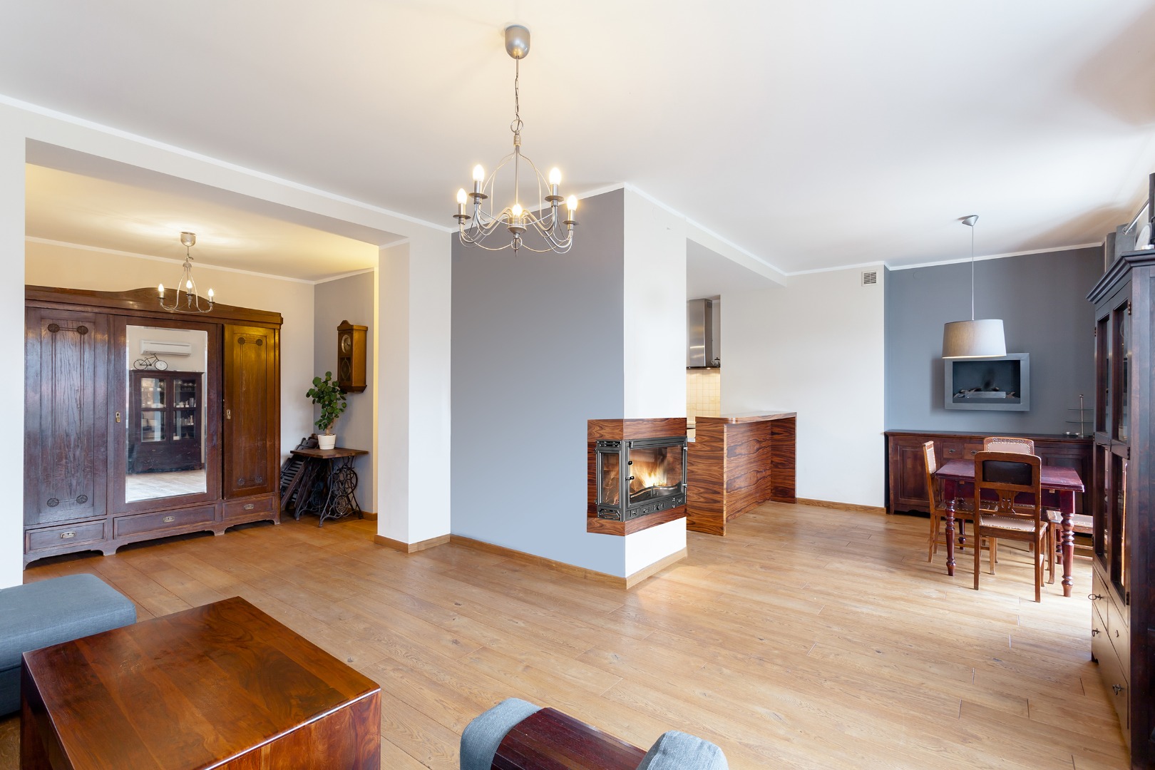 Horizontal view of vintage interior
